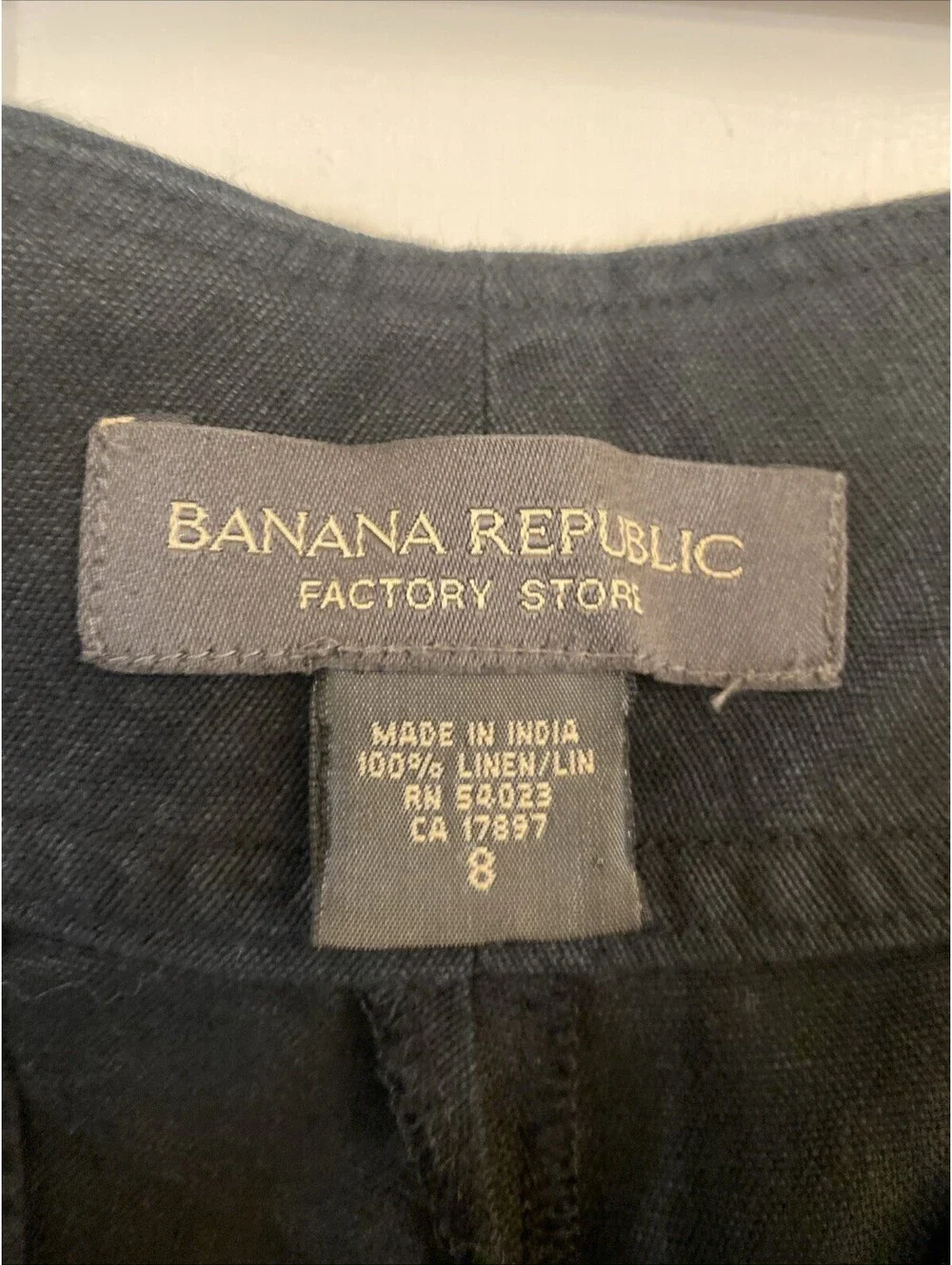 Banana Republic Black Linen Dress Pants Women’s Size 8 Straight Leg Trouser